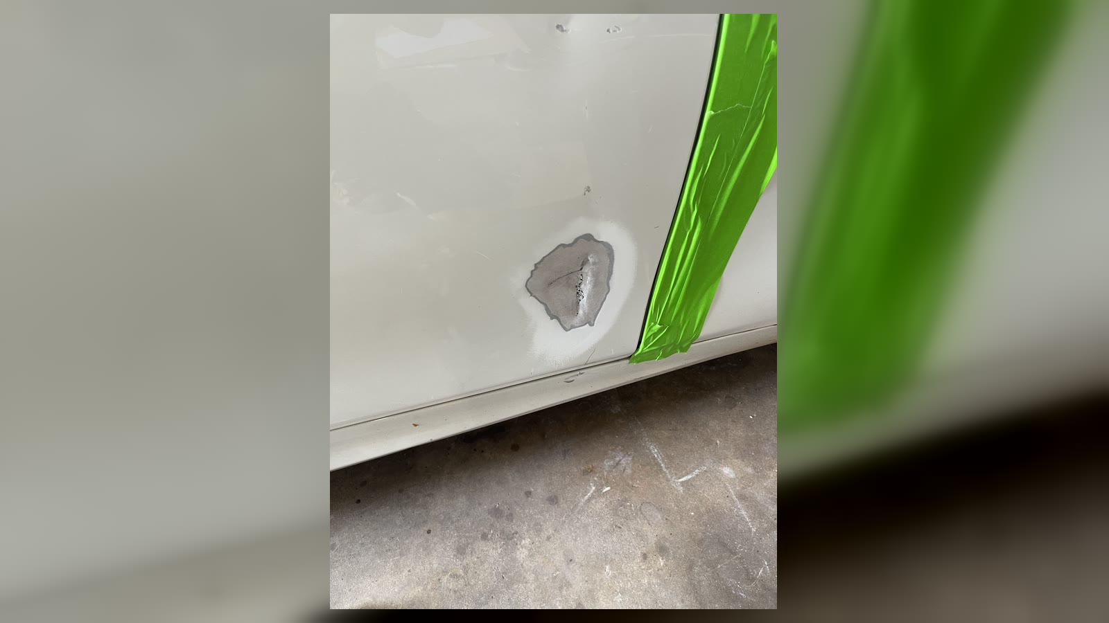 BMW door panel sanded and prepared for paint repair and respray at Auto Body Fix Darwin